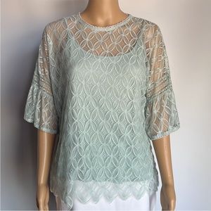 Anthropologie BLNK Lace Top Sz Medium